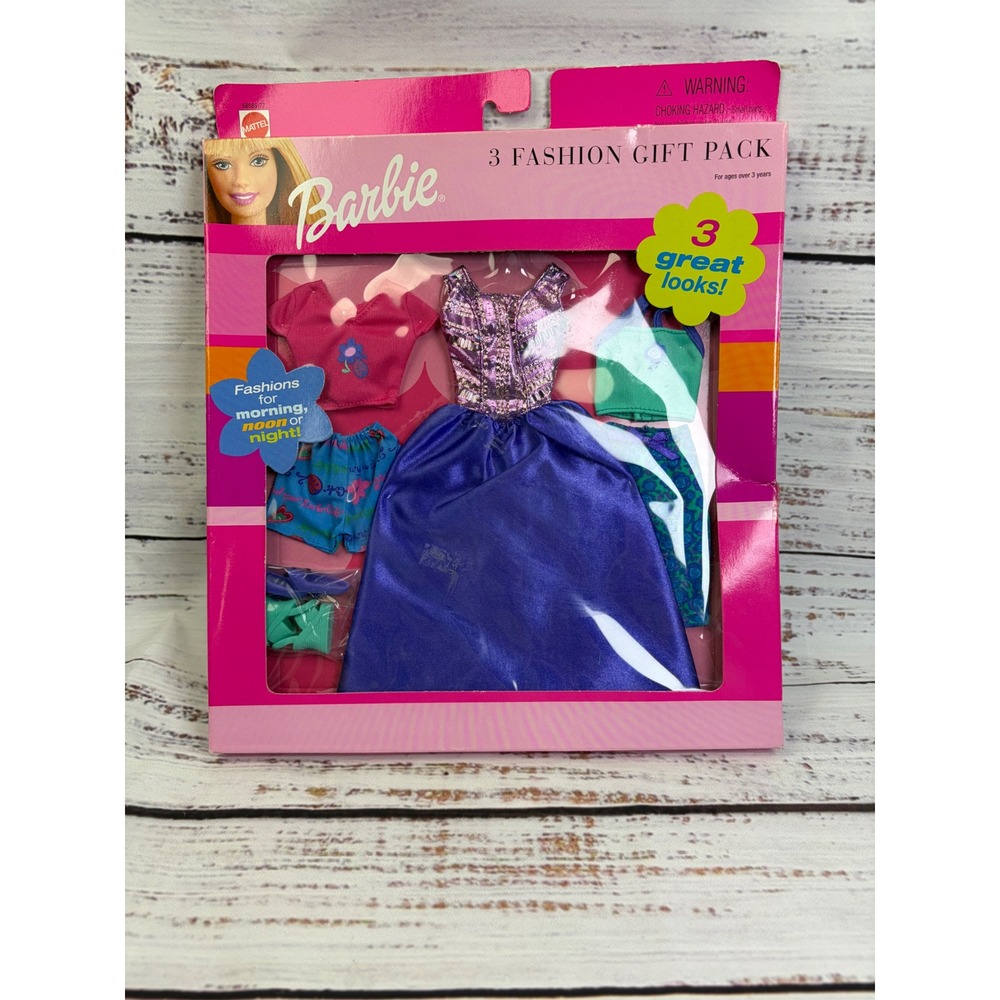 VINTAGE BARBIE DAY TO NIGHT FASHIONS 2000 3‎ outfits #68585-77 Rare NIP BN